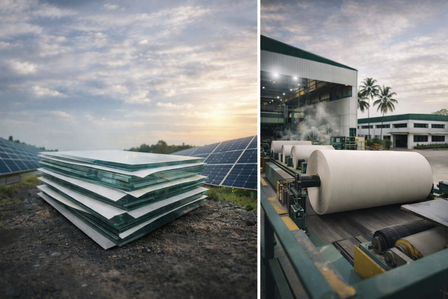 Solar glass interleaving paper - industrial application